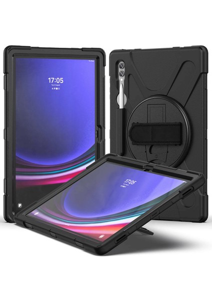 Galaxy Tab S10 Ultra Uyumlu Tam Koruma Sağlayan Zırhlı Silikon Tablet Kılıfı Şok Emici Dayanıklı