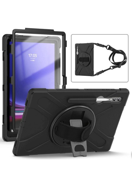 Galaxy Tab S10 Ultra Uyumlu Tam Koruma Sağlayan Zırhlı Silikon Tablet Kılıfı Şok Emici Dayanıklı