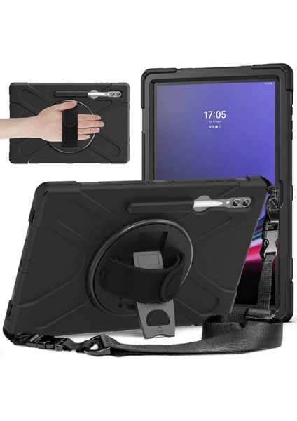 Galaxy Tab S10 Ultra Uyumlu Tam Koruma Sağlayan Zırhlı Silikon Tablet Kılıfı Şok Emici Dayanıklı