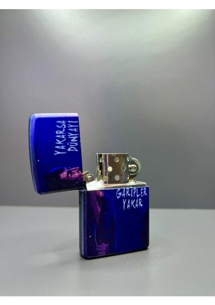 Zippo Model Lazer Baskı Benzinli Metal Çakmak
