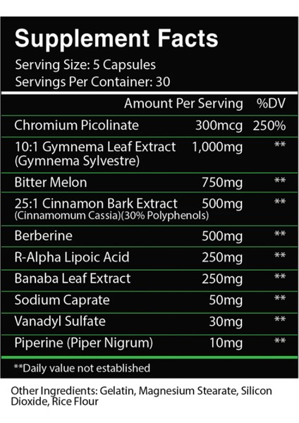 Glycogod Berberine + R-Alpha Lipoic + Vanadyl Sulfate + Gymnema Sylvestre 150 Kapsül modelleri