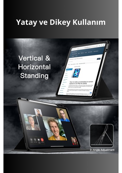 iPad Air 13 Inç 2024 360 Derece Dönebilen Standlı Pino iPad Tablet Kılıfı indirimleri