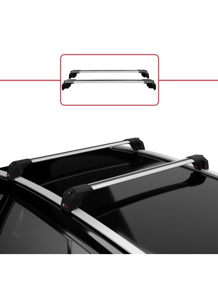 Mitsubishi Pajero Sport (Mk3) 2016 ve Sonrası ile Uyumlu Ace-2 Ara Atkı Tavan Barı Gri modelleri