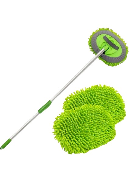 Araç Yıkama Mop Seti Ergonomik Tasarım Yedek Mikrofiber Bezli Mop Seti