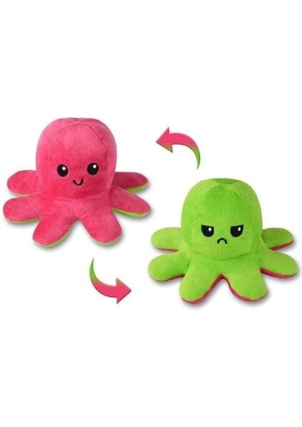 Mood Değiştiren Ahtapot Yastık Çift Yüzlü Ahtapot Peluş 20 cm - Uyku ve Oyun Arkadaşı Peluş Oyuncak