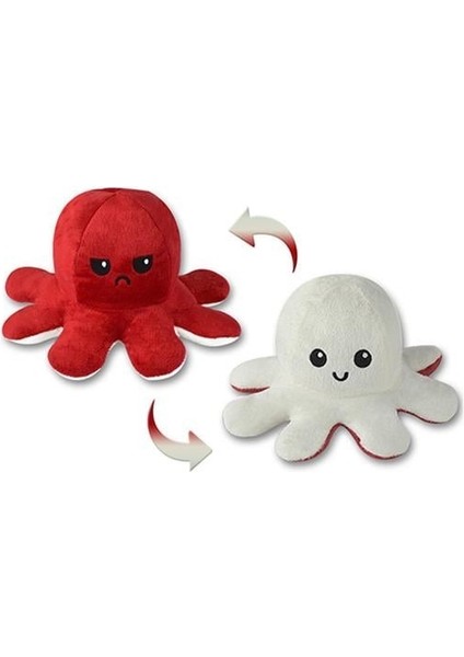Mood Değiştiren Ahtapot Yastık Çift Yüzlü Ahtapot Peluş 20 cm - Uyku ve Oyun Arkadaşı Peluş Oyuncak