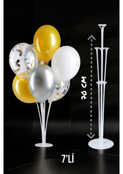 Balon Standı 7'li 70 cm - Doğum Günü Parti ve Eğlenceli Etkinlikler Için fiyatları