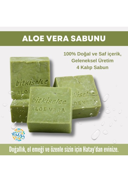 Doğal Aloe Vera Sabunu - Cildi Yatıştırır ve Nemlendirir, El Yapımı Sabun 450 gr