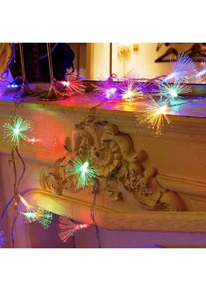 4 Metre Rgb Renkli Fiber Optik Ledli Kirpi LED Işık Yılbaşı Işığı Yılbaşı Ağacı Işığı Modlu Fişli