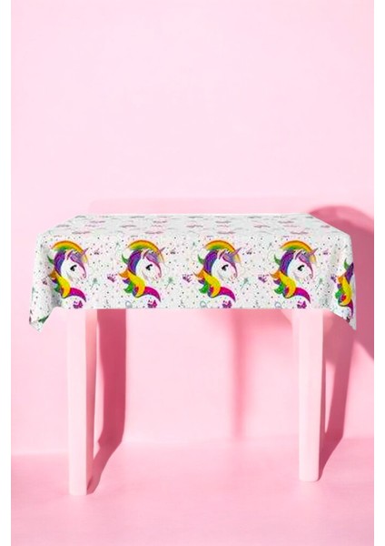 Unicorn Temalı 120 x 180 Masa Örtüsü - Doğum Günü Parti ve Eğlenceli Etkinlikler Için fiyatları