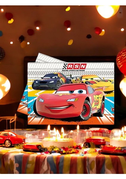 Cars Temalı 120 x 180 Masa Örtüsü - Doğum Günü Parti ve Eğlenceli Etkinlikler Için fiyatları
