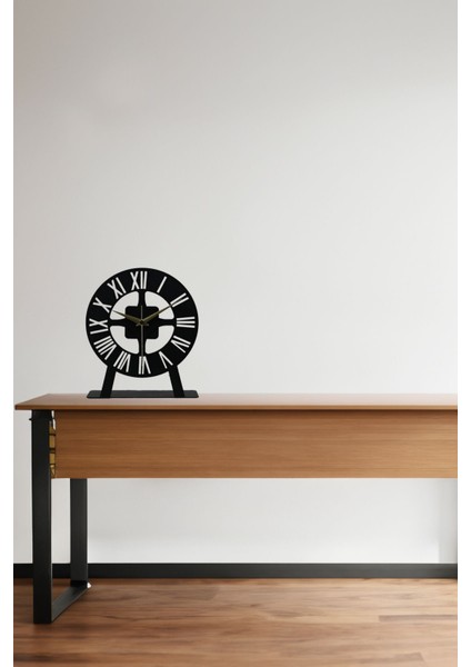Metal masa saati, sessiz mekanizma, siyah renk, şık ve modern tasarım fiyatları