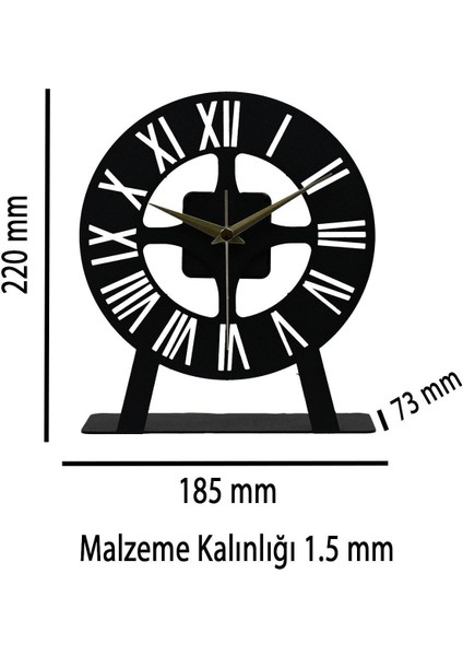 Metal masa saati, sessiz mekanizma, siyah renk, şık ve modern tasarım indirimleri