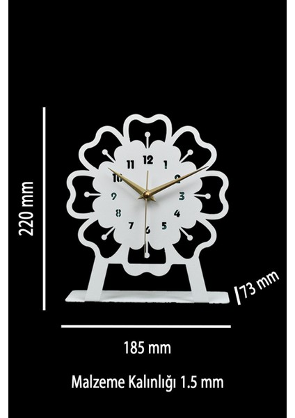 Şık Metal Masa Saati, Sessiz Mekanizma, Beyaz Renk, Modern Tasarım modelleri