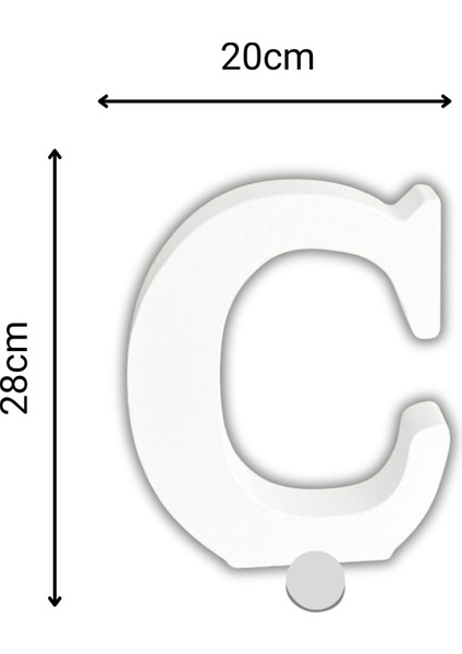 Strafor Ç Harfi 28 cm