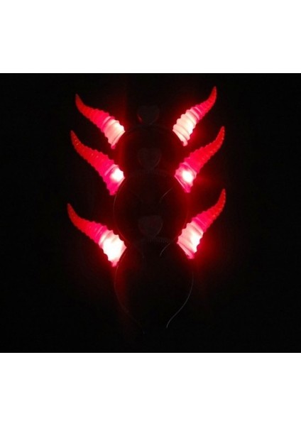 Kırmızı Renk LED Işıklı Kıvrımlı Boynuz Taç fiyatları
