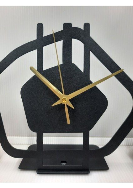 Şık Siyah Metal Masa Saati, 21x20 cm, Analog Zaman Göstergesi, Ev ve Ofis İçin fiyatları