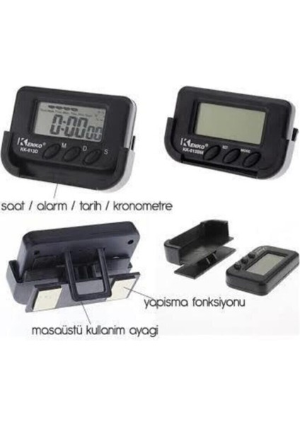 Çok Renkli Dijital Masa Saati, Alarm ve Kronometre Özellikli, Şık ve Modern Tasarım fırsatları