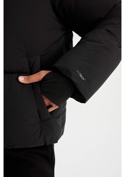 Defactofit Şişme Mont Su Itici Dik Yaka Fermuarlı Çıtçıtlı Cepli Puffer Black indirimleri