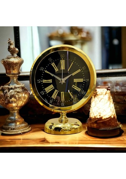 Altın Metal Çember Masa Saati, Zarif ve Şık Tasarım, Zamanı Şıklıkla Gösterir fiyatları