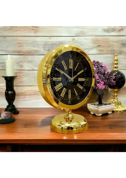 Altın Metal Çember Masa Saati, Zarif ve Şık Tasarım, Zamanı Şıklıkla Gösterir modelleri