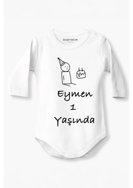 Bebeğinizin Ismi ve Doğum Gününe Özel Çıtçıtlı Bebek Zıbını