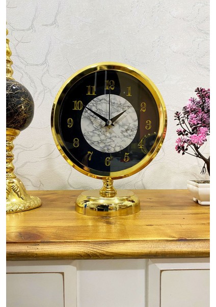25x20 cm metal masa saati, şık altın renk ve modern tasarım ile şıklık katın fiyatları