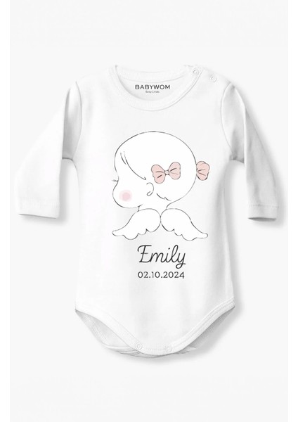 Doğumgününe Özel Bebeğinizin Isim ve Yaşı Bulunan Baskılı Pamuklu Zıbın