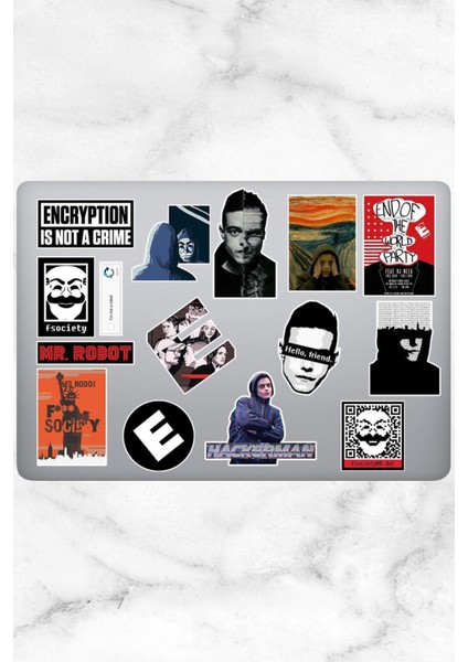 Mr. Robot Temalı Laptop Notebook Tablet Sticker Seti