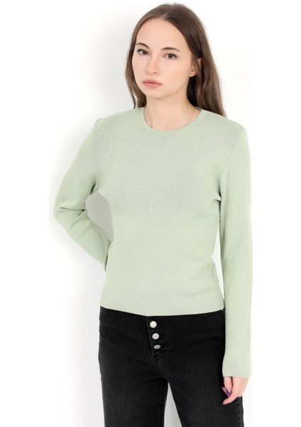 Kadın Yeşil %100 Poliamid Esnek Bisiklet Yaka Triko Body - 2002 fiyatları