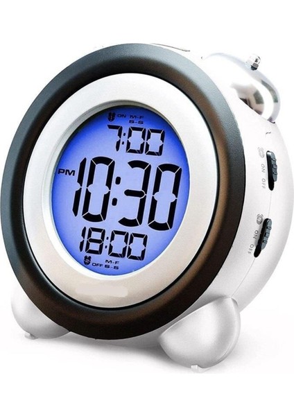 Tekno Trust LED Işıklı Yüksek Zil Sesli Dijital Masa Saati Zaman Tarih Çift Alarm
