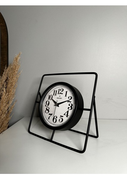 Şık Siyah Metal Masa Saati, Sessiz Mekanizma ve Modern Tasarım modelleri