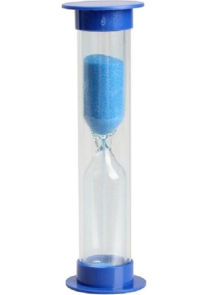Mavi Mini Plastik Kum Saati 8 cm 3'lü Set, Zaman Göstergesi, Kolay Kullanım