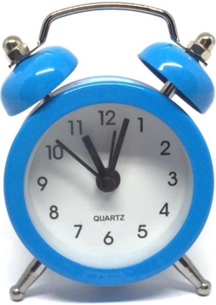 Metal beyaz mini masaüstü analog saat, şık ve fonksiyonel dekorasyon parçası