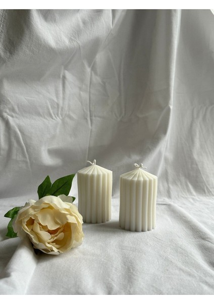 Blok Model Kokulu Soya Wax Mum 2'li Set