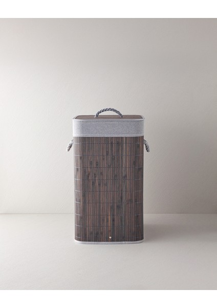 Selina Bambu Çamaşır Sepeti 35X35X60 cm Antrasit