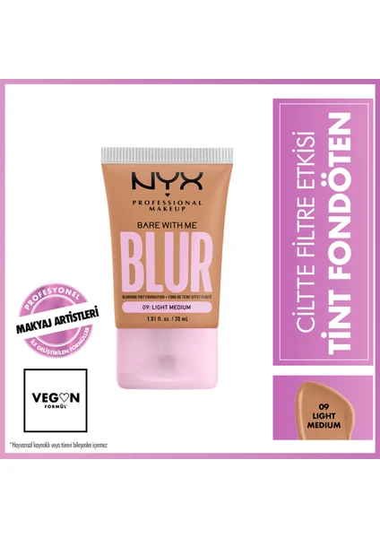 Nyx Professional Makeup Blur Tint Ciltte Filtre Etkili Fondöten - 09 Light Medium