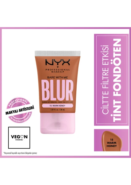 Nyx Professional Makeup Blur Tint Ciltte Filtre Etkili Fondöten - 15 Warm Honey