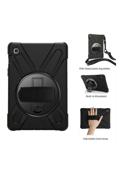 Samsung Galaxy T720 Tab S5E Ultra Koruma Sağlayan Tutma Bölmeli Tablet Defender Sert Silikon Kılıf