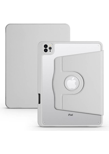 Apple iPad Air 10.9 2022 (5.nesil) Kılıf Termik Kalem Bölmeli Dönebilen Standlı Kılıf