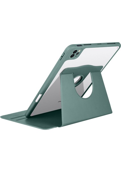 Apple iPad 10.2 2021 (9.nesil) Kılıf Termik Kalem Bölmeli Dönebilen Standlı Kılıf