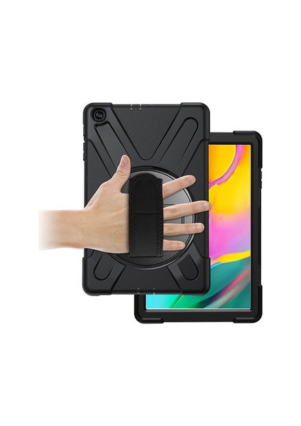 Samsung Galaxy Tab A 10.1 (2019) T510 Kılıf Ultra Koruma Sağlayan Tutma Bölmeli Tablet Defender Sert Silikon Kılıf