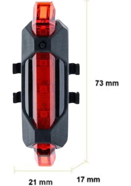 USB Şarj Edilebilir Parlak Bisiklet LED Lamba Su Geçirmez Güvenlik Uyarı Arka Lamba Işığı (4738)
