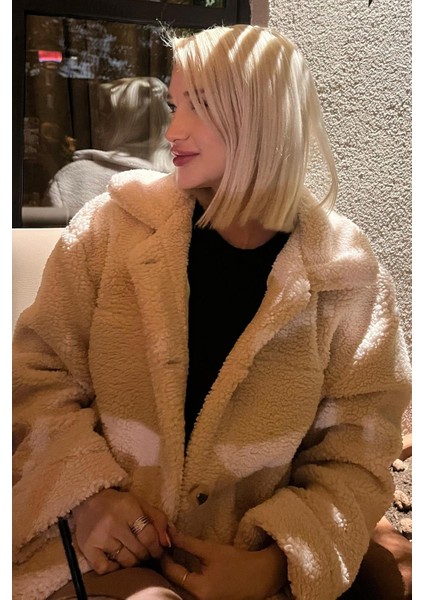 Kadın Ceket %100 Polyester Bej Düğmeli Tasarım ile Şıklık Sunar indirimleri