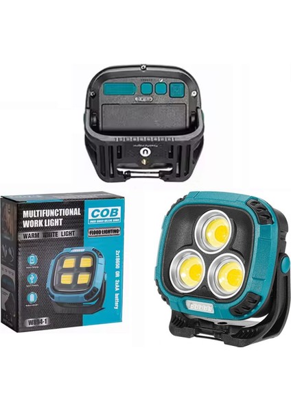 4000K - 7000K - Kırmızı 3 Cob Ledli 30 Watt Çok Fonksiyonlu Çalışma Lambası (Powerbank) (4738)