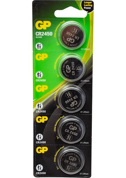 Gp CR2450 3V Lityum Pil 5li Paket (4738)