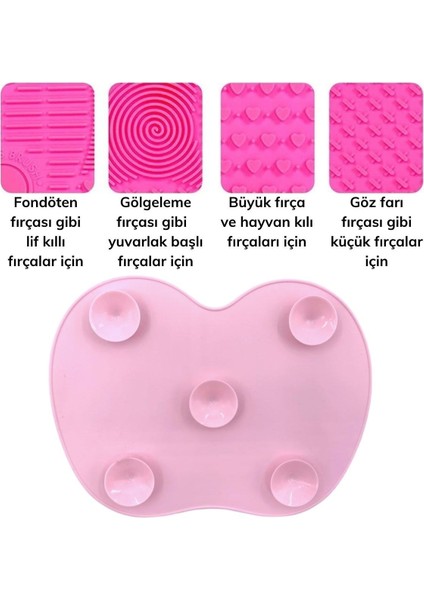 Pratik Kolay Makyaj Fırçası Temizleme Matı Aparatı Aleti Küçük (4738)