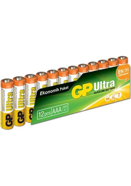 Gp 24AU-12Lİ Paket Alkalin Aaa Ince Pil (12Lİ Fiyat) (4738)