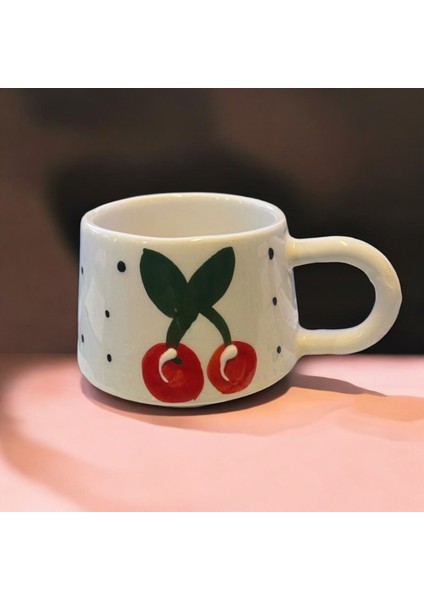 Seramik Klasik Kupa Bardak Mug Klasik Kiraz