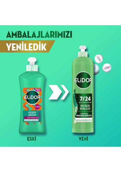 7/24 Şekillendirici Saç Bakım Kremi Belirgin Bukleler Dalgalı ve Kıvırcık Saçlar 240 ml